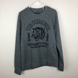 Lucky brand Triumph sweatshirt medium gray tiger